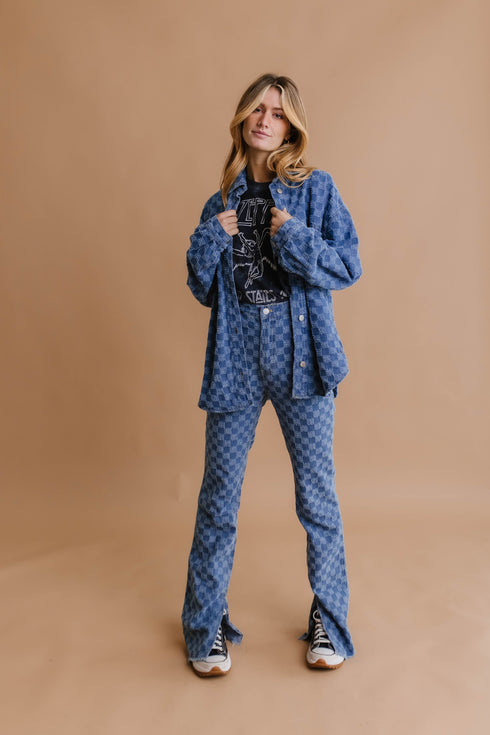 Checked Out Denim Jacket